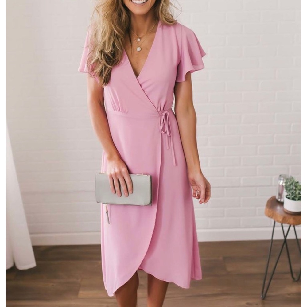 Everly High Low Dress, Pink, Size small